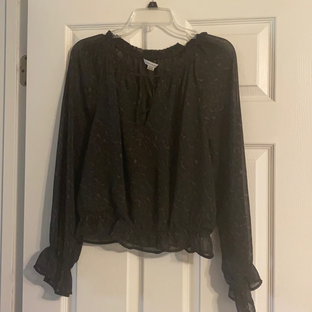 Chiffon leopard print blouse